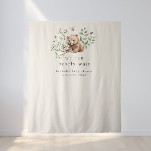 HANNAH Vintage Bearly Wait Baby Shower Backdrop