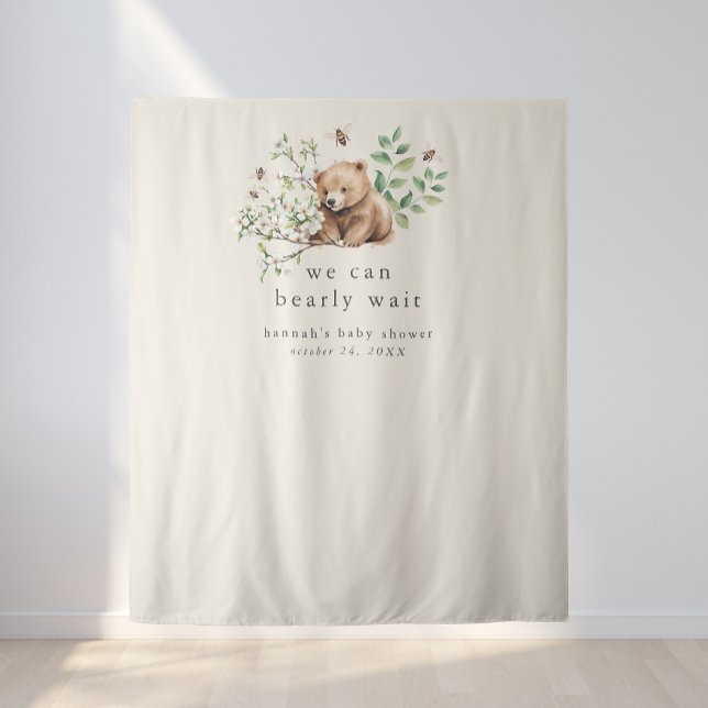 HANNAH Vintage Bearly Wait Baby Shower Backdrop (HANNAH Vintage Bearly Wait Baby Shower Backdrop)