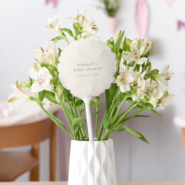 HANNAH Vintage Boho Minimal Simple Baby Shower Balloon (Creator Uploaded)