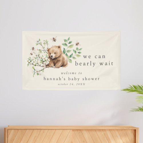 HANNAH Vintage Boho We Can Bearly Wait Baby Shower Banner