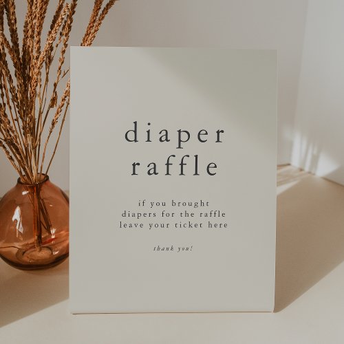 HANNAH Vintage Simple Baby Shower Diaper Raffle Pedestal Sign