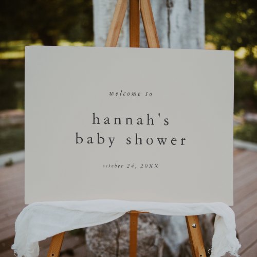 HANNAH Vintage Simple Baby Shower Welcome Sign