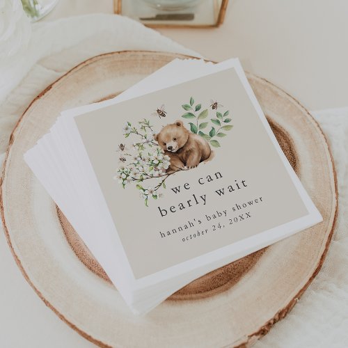 HANNAH Vintage We Can Bearly Wait Baby Shower Napkins