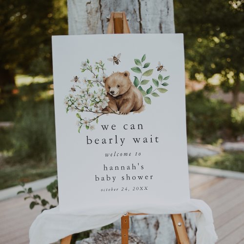 HANNAH We Can Bearly Wait Baby Shower Welcome Sign