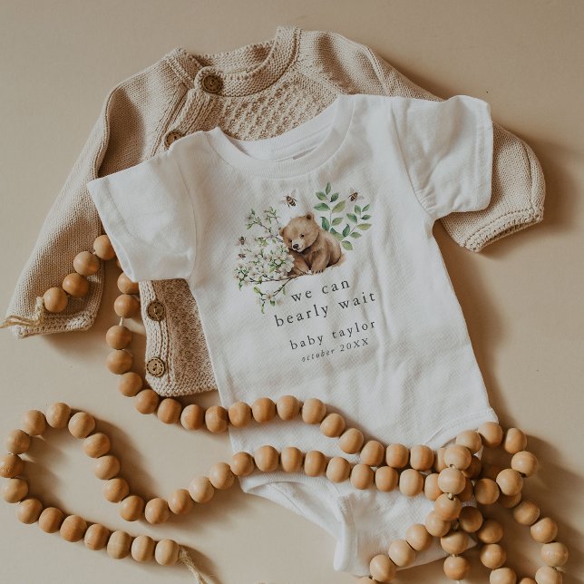 HANNAH We Can Bearly Wait Pregnancy Announcement Baby Bodysuit (HANNAH We Can Bearly Wait Pregnancy Announcement Baby Bodysuit)