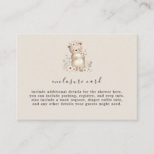 HANNAH Woodland Baby Shower Enclosure Card