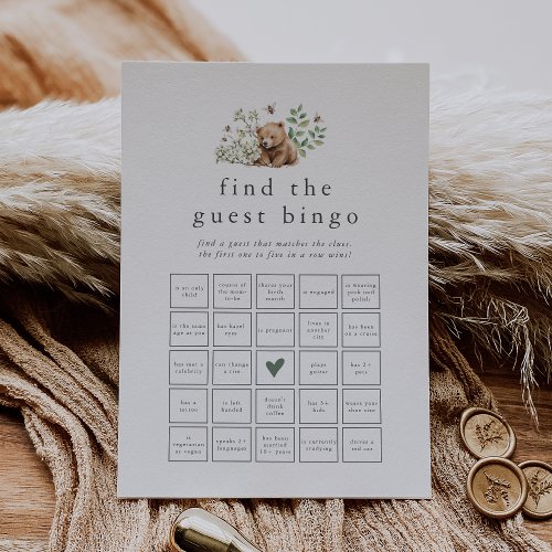 HANNAH Woodland Find the Guest Bingo Game Card