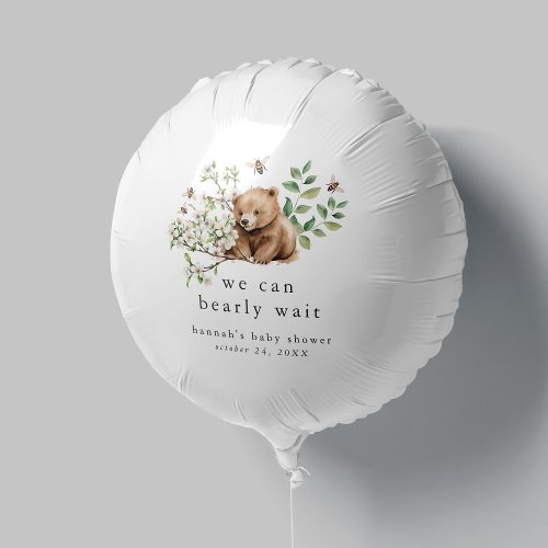 HANNAH Woodland We Can Bearly Wait Baby Shower Balloon