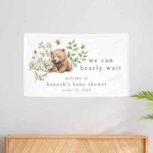 HANNAH Woodland We Can Bearly Wait Baby Shower Banner