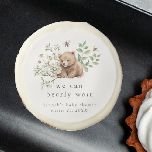 HANNAH Woodland We Can Bearly Wait Baby Shower Sugar Cookie