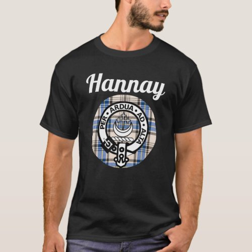 Hannay Clan Scottish Name Coat Of Arms Tartan T_Shirt