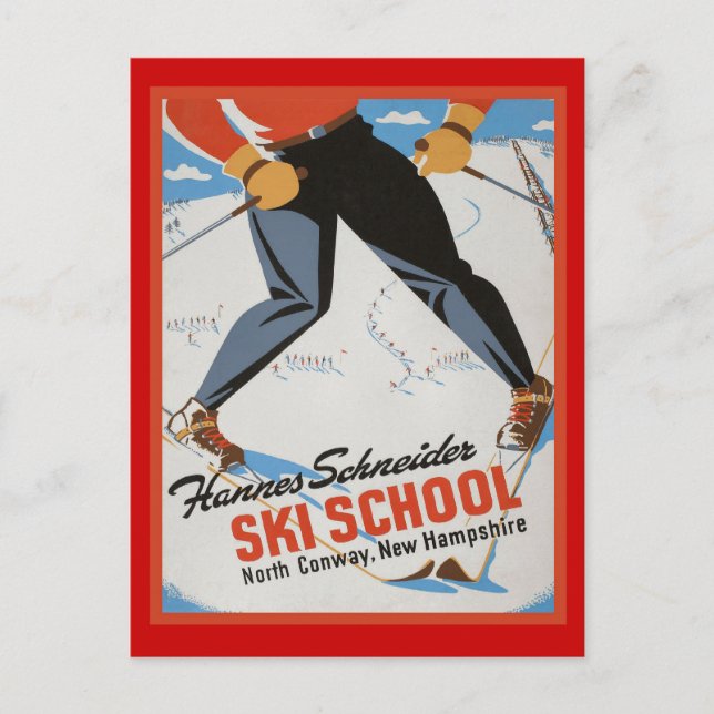 Hannes Schneider Ski School Postcard (Front)
