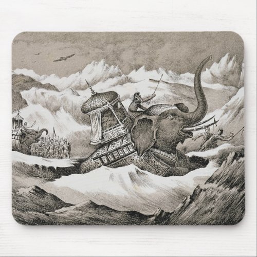 Hannibal 247_c183 BC and his war elephants cros Mouse Pad