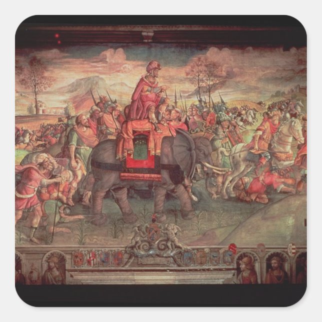 Hannibal Crossing the Alps Square Sticker (Front)
