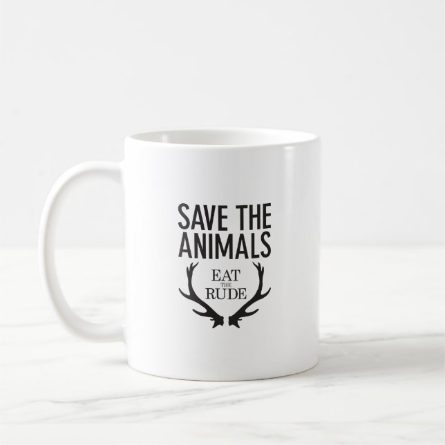 Hannibal Lecter - Eat the Rude (Save the Animals) Coffee Mug (Left)