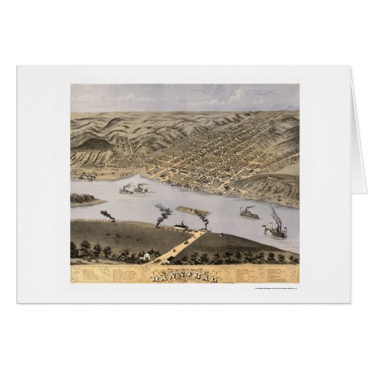 Hannibal, MO Panoramic Map - 1869 Cards (Front Horizontal)