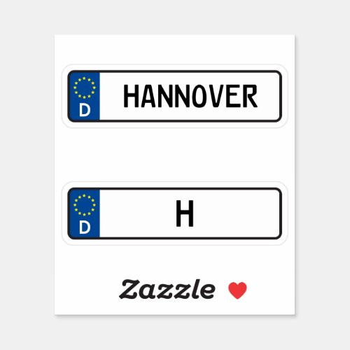 Hannover kennzeichen German Car License Plate Sticker