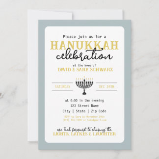 HANNUKAH Celebration Party Menorah  Invitation