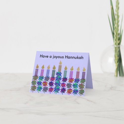 Hannukah Flower Menorah Cards