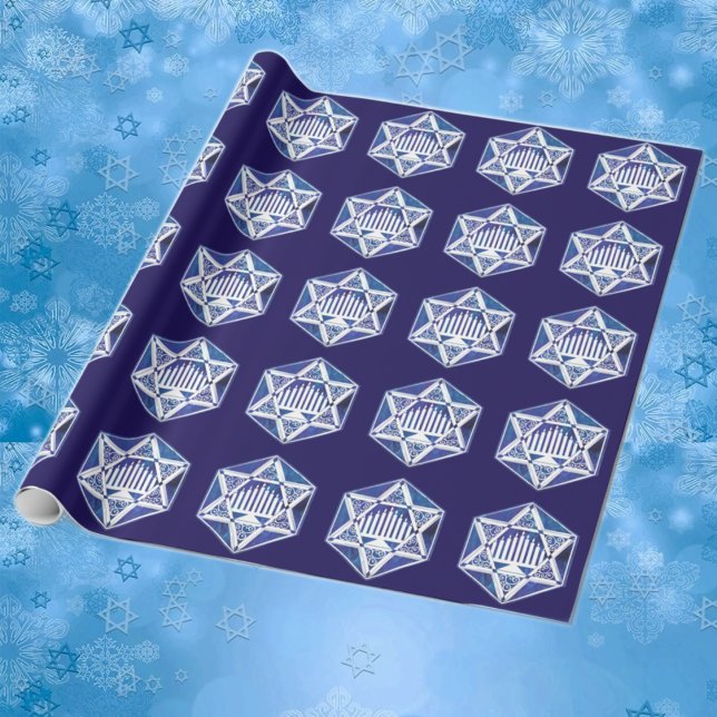 Hannukah Menorah and Star Wrapping Paper (Creator Uploaded)