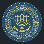 Hannukah Menorah  Classic Round Sticker<br><div class="desc">Celebrate Hanukkah</div>