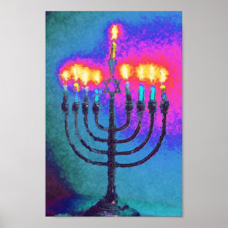 Hannukah menorah holiday Judaica Poster