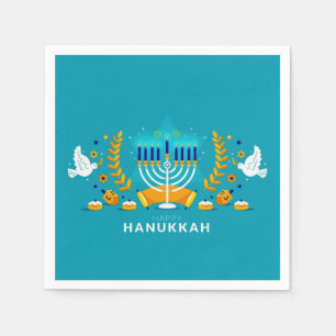 Hannukah menorah napkins