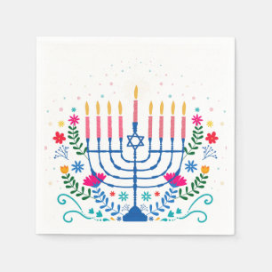 Hannukah menorah napkins
