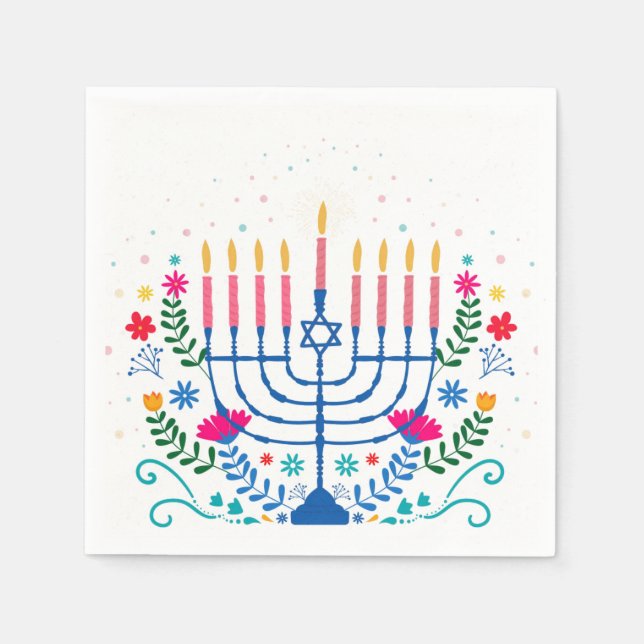 Hannukah menorah napkins (Front)