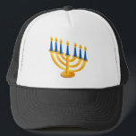 Hannukah Menorah Trucker Hat<br><div class="desc">Hanukkah Menorah. Perfect for celebrating Hanukkah! 
 Did you know? You can customize this item by clicking "Customize It"! 
 For more great holiday items,  check out OneStopHolidayShop at http://www.zazzle.com/onestopholidayshop?rf=238731952171470542.  You can also follow this store on Twitter at https://twitter.com/HDayShop to stay up-to-date on new products!</div>