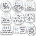 Hannukah sayings stickers 