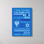 Hannukah typography collage art canvas print<br><div class="desc">Hannukah typography collage art</div>