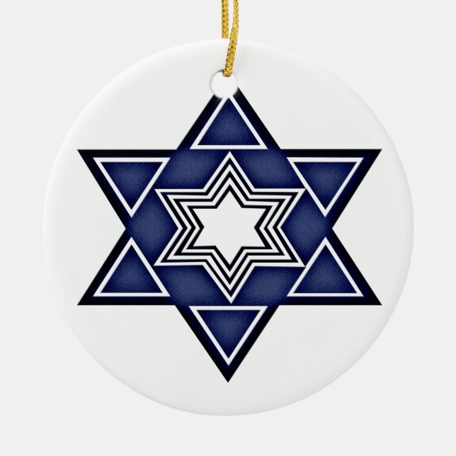 Hannukkah Star of David Ceramic Ornament (Front)
