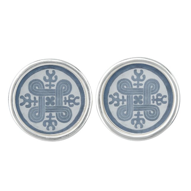 Hannunvaakuna Ancient Finnish symbol - dark blue Cufflinks (Front)