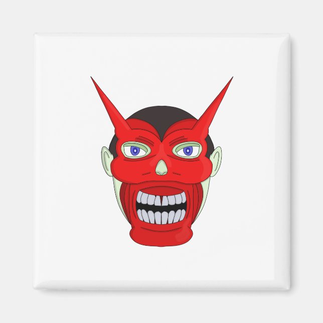 Hannya Japanese Noh Theater Magnet (Front)