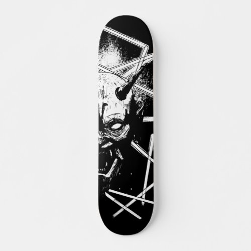 Hannya Mask 8189 _ Variant _ Black  White Skateboard