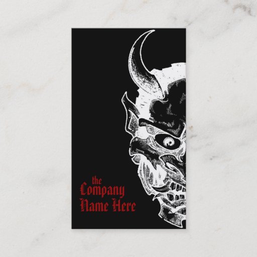 Customizable hannya mask business card template