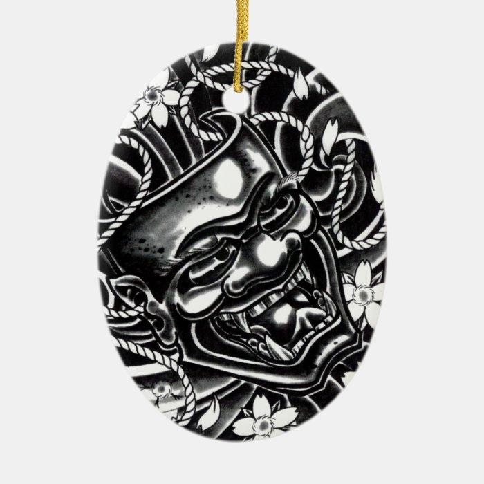 Hannya Mask Tattoo Design Christmas Ornament