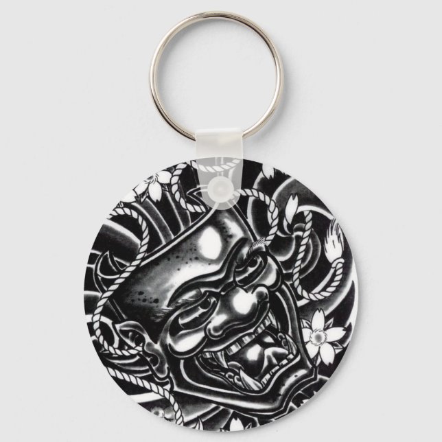 Hannya Mask Tattoo Design Keychain (Front)