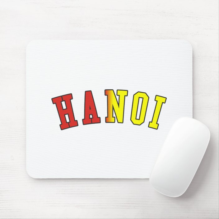Hanoi in Vietnam National Flag Colors Mouse Pad