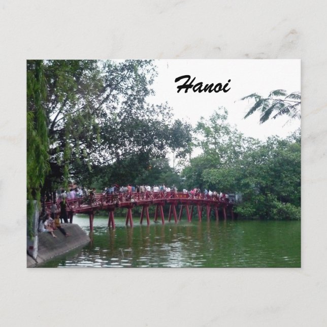 hanoi lake red bridge postcard (Front)