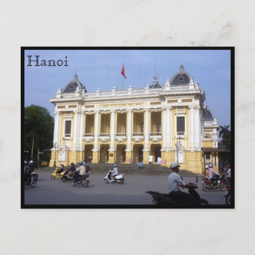 hanoi opera traffic postcard