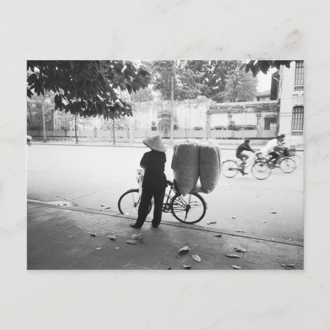 Hanoi Vietnam, Bicyle Delivery Woman (NR) Postcard (Front)