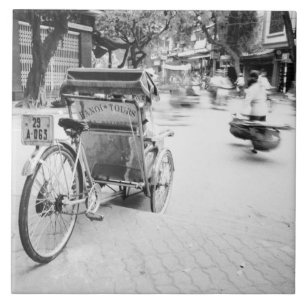 Hanoi Vietnam, Cyclo in Old Hanoi Ceramic Tile