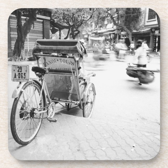 Hanoi Vietnam, Cyclo in Old Hanoi Drink Coaster (Front)
