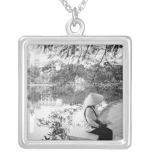 Hanoi Vietnam, Hoan Kiem Lake View (NR) Silver Plated Necklace