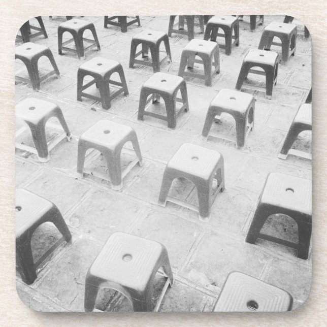 Hanoi Vietnam, Plastic Stools at the Temple of Beverage Coaster (Front)