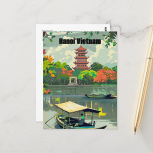 Hanoi Vietnam Postcard Art, Hanoi, Vietnam Travel 