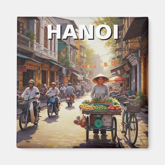Hanoi Vietnam Street Vendor Magnet (Front)