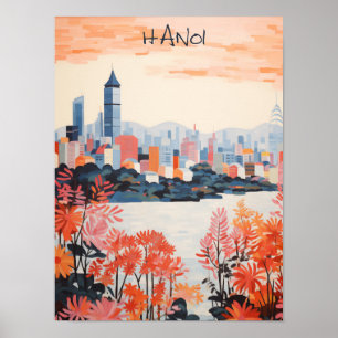 Hanoi Vietnam Travel City Painting Aesthetic Poster